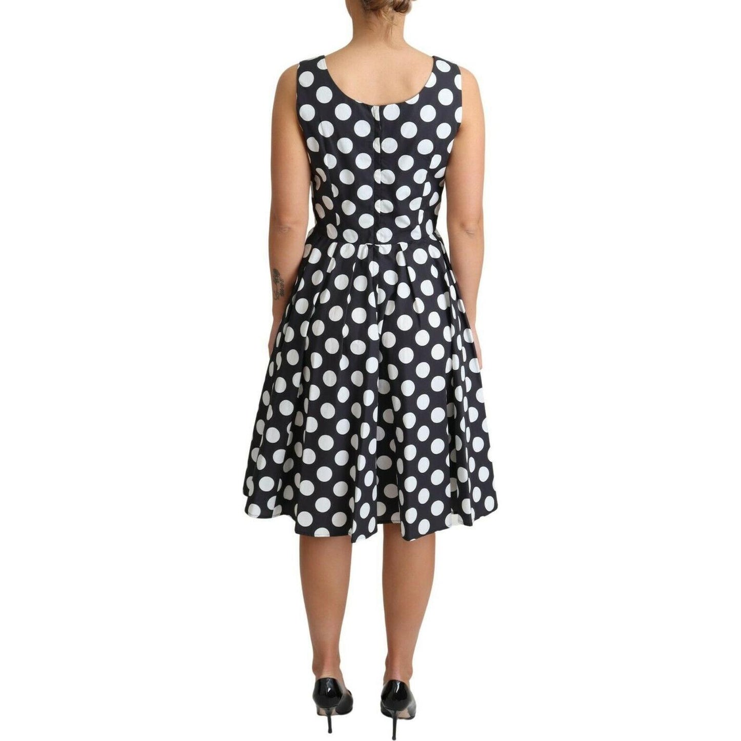 Polka Dot Sleeveless A-Line Dress