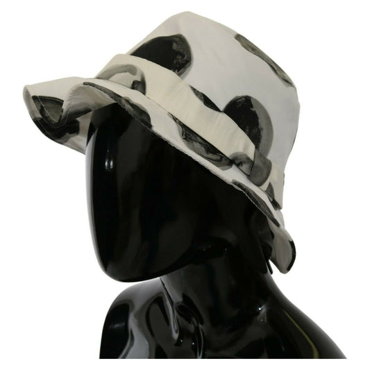 Polka Dot Cotton Bucket Hat - White & Black