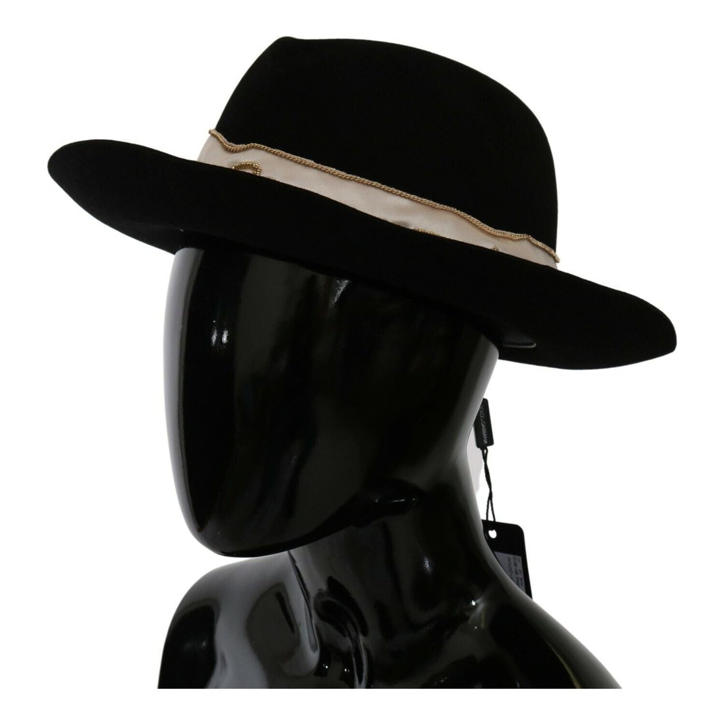 Elegant Black Lapin Wide Brim Panama Hat