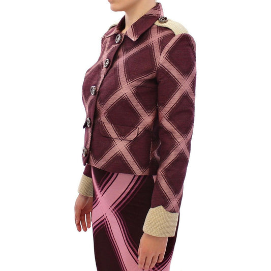 Elegant Multicolor Check Print Jacket