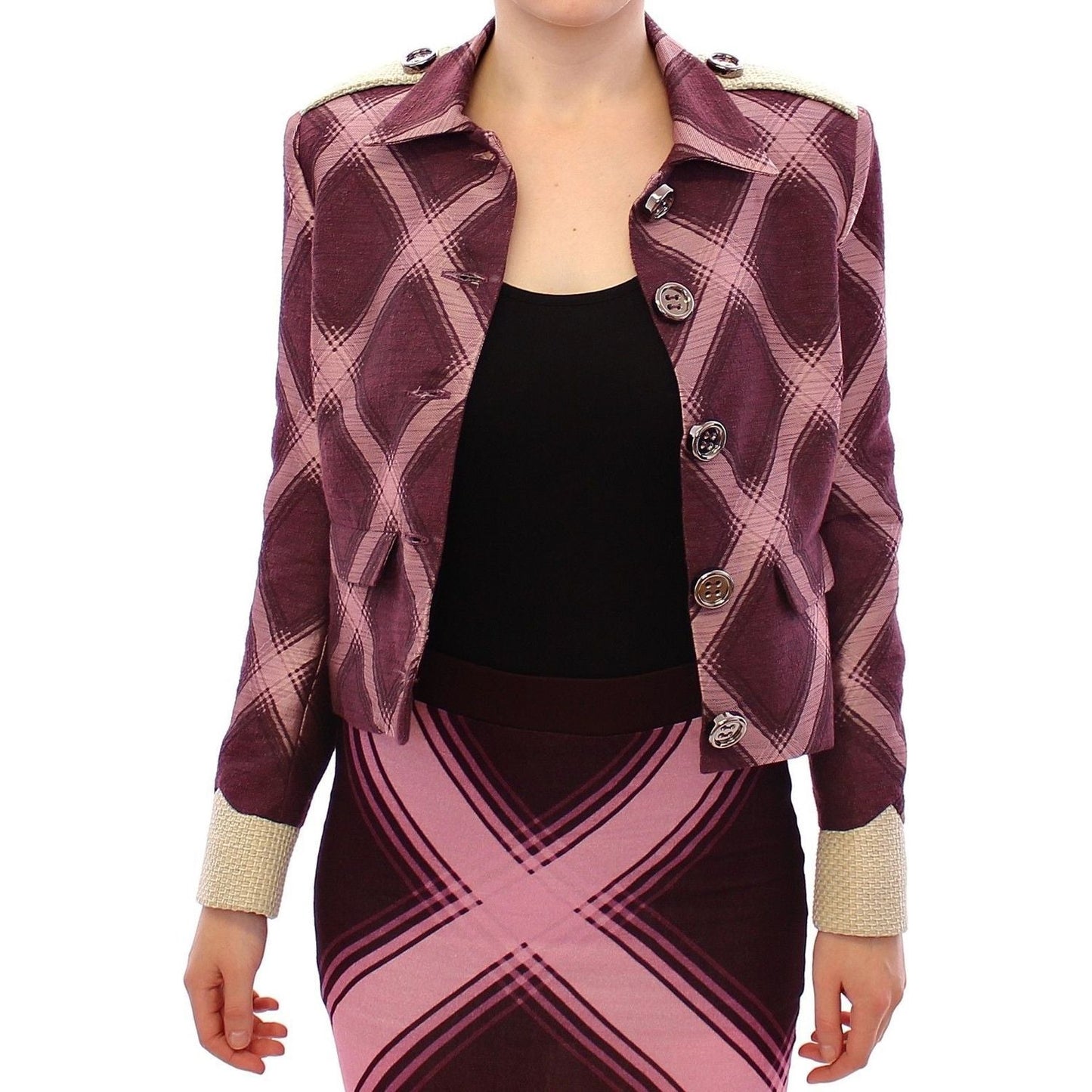 Elegant Multicolor Check Print Jacket