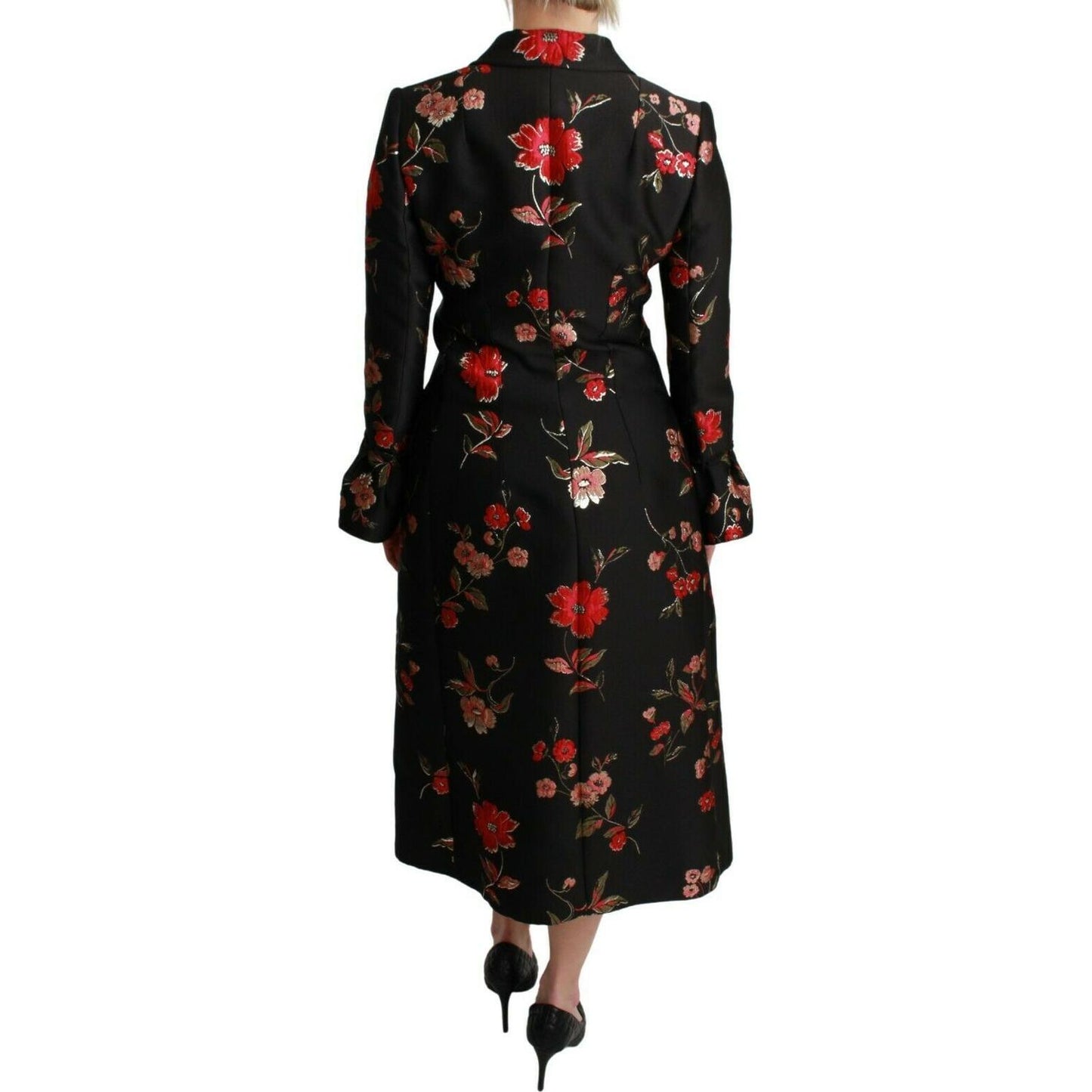 Elegant Floral Embroidered Trench Coat