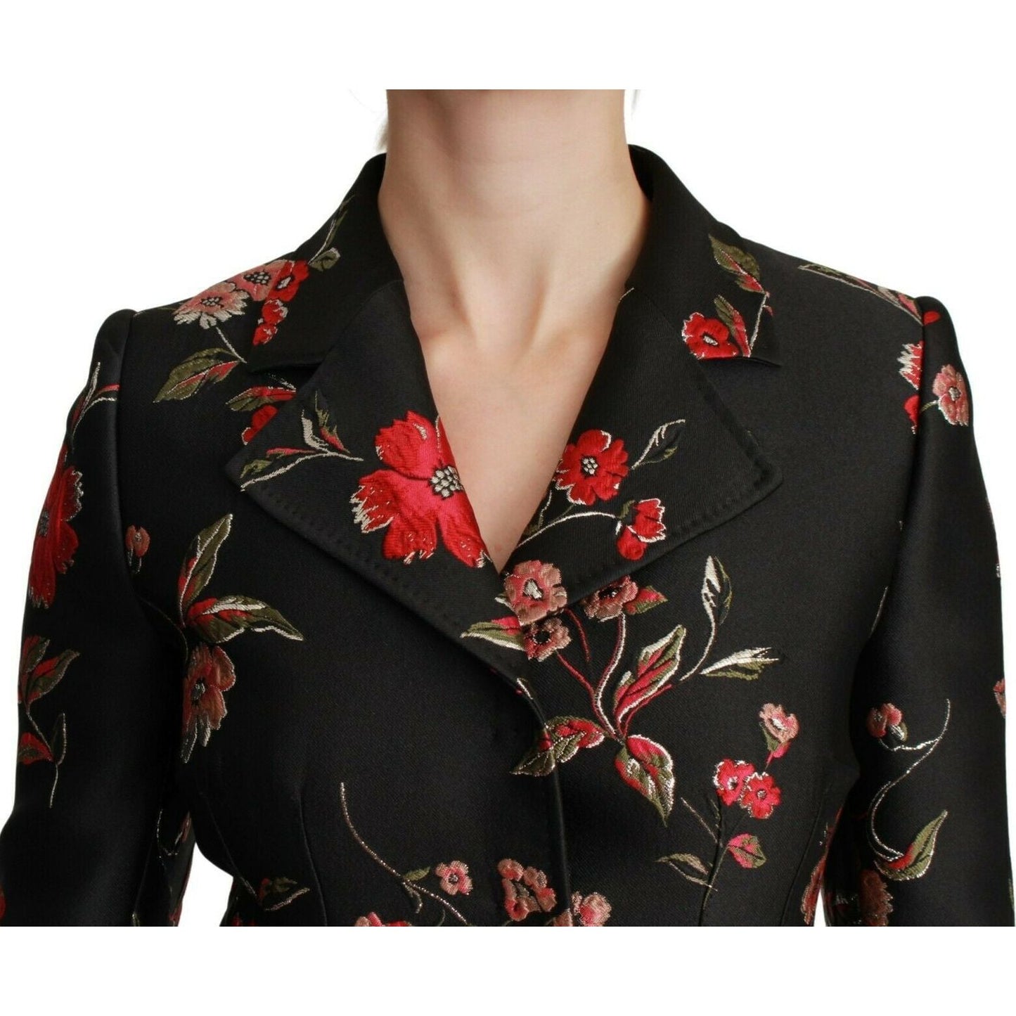 Elegant Floral Embroidered Trench Coat