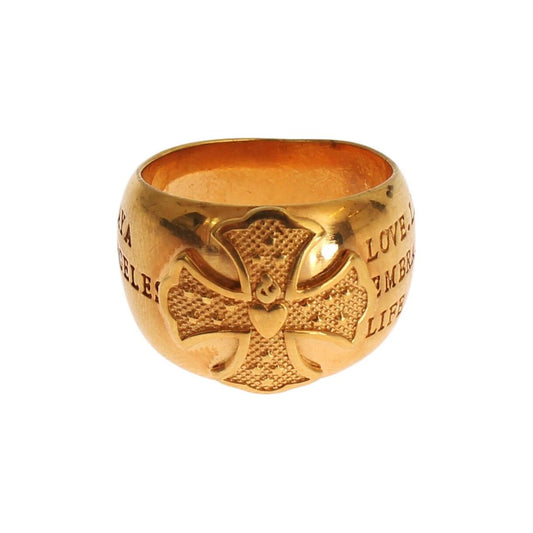 Glamorous Gold-Plated Sterling Silver Ring