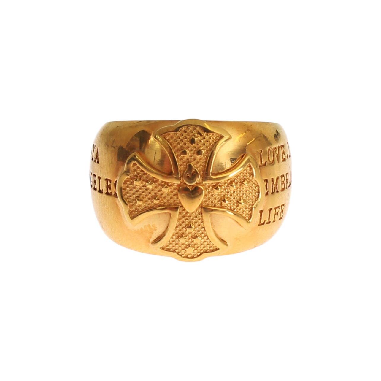 Glamorous Gold-Plated Sterling Silver Ring