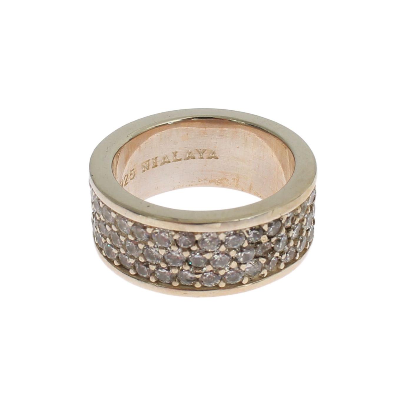 Nialaya Silver Womens CZ 925 Sterling Ring Ring
