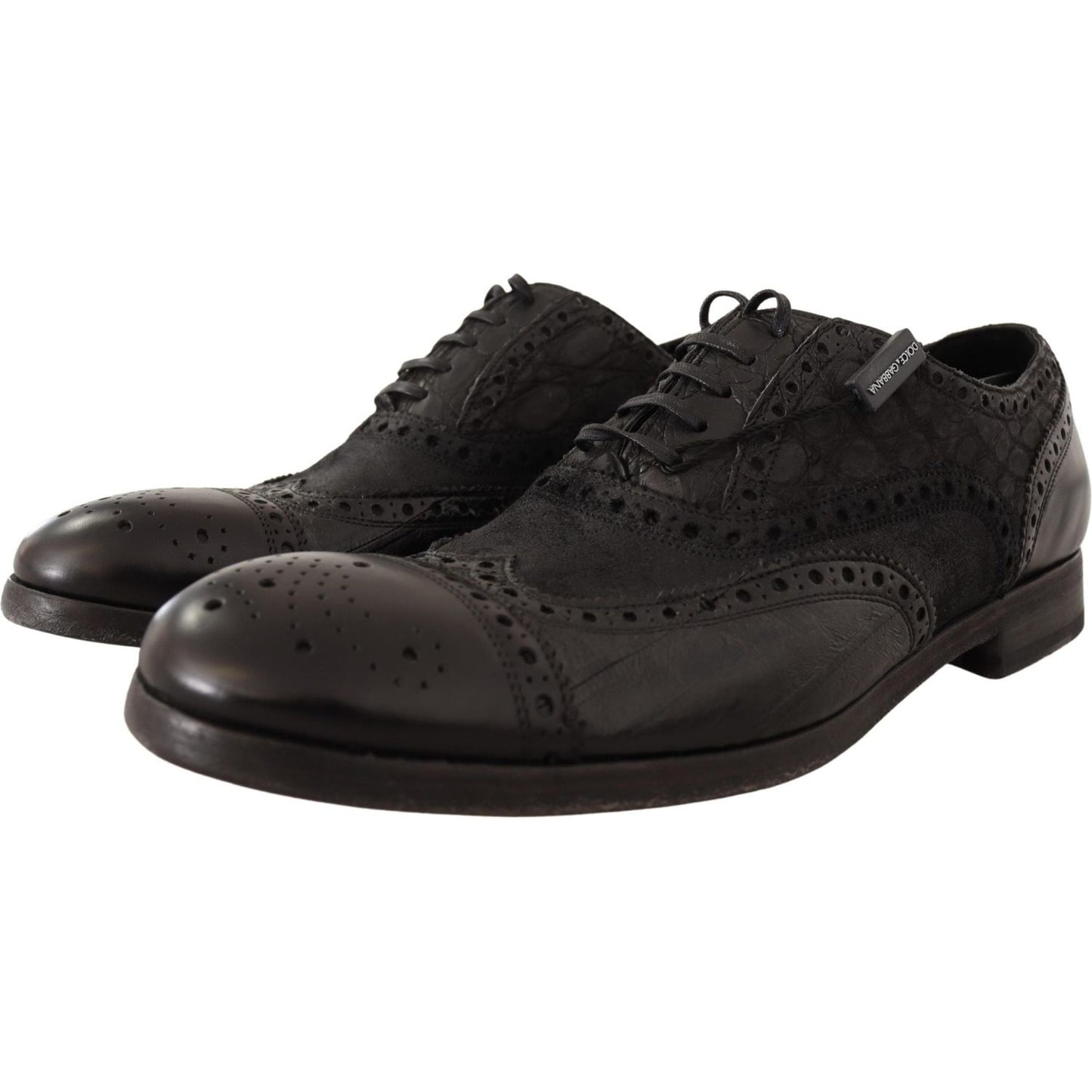 Exotic Leather Brogue Derby Dress Shoes