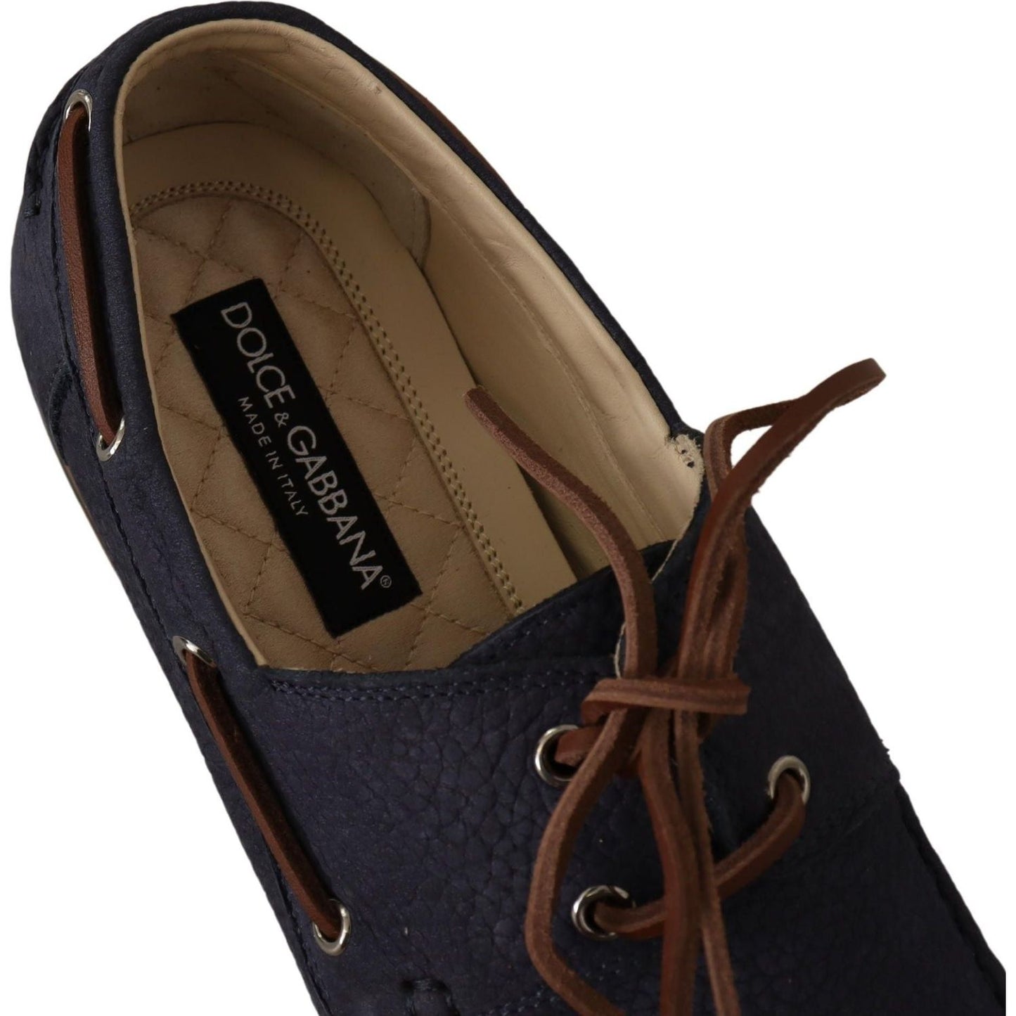 Elegant Blue & Brown Leather Boat Shoes