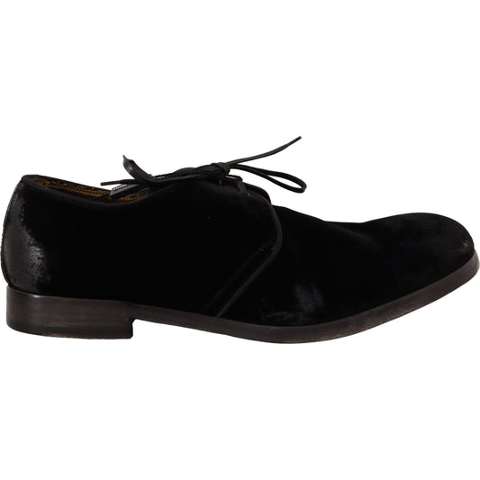 Elegant Black Velvet Derby Shoes