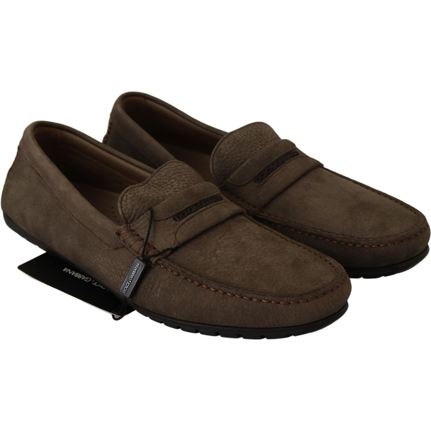 Elegant Brown Leather Loafers