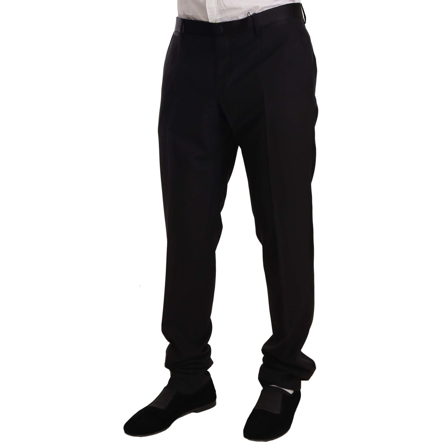 Dolce & Gabbana Elegant Black Skinny Tuxedo Trousers MAN TROUSERS Dolce & Gabbana