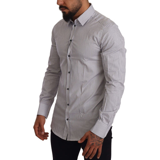 Elegant Slim Fit Striped Cotton Shirt