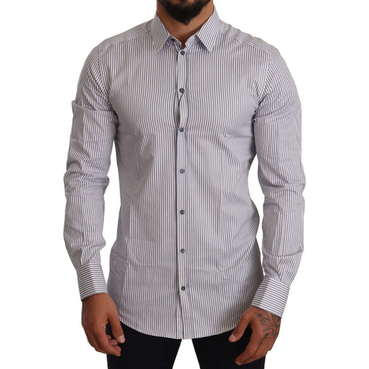 Elegant Slim Fit Striped Cotton Shirt