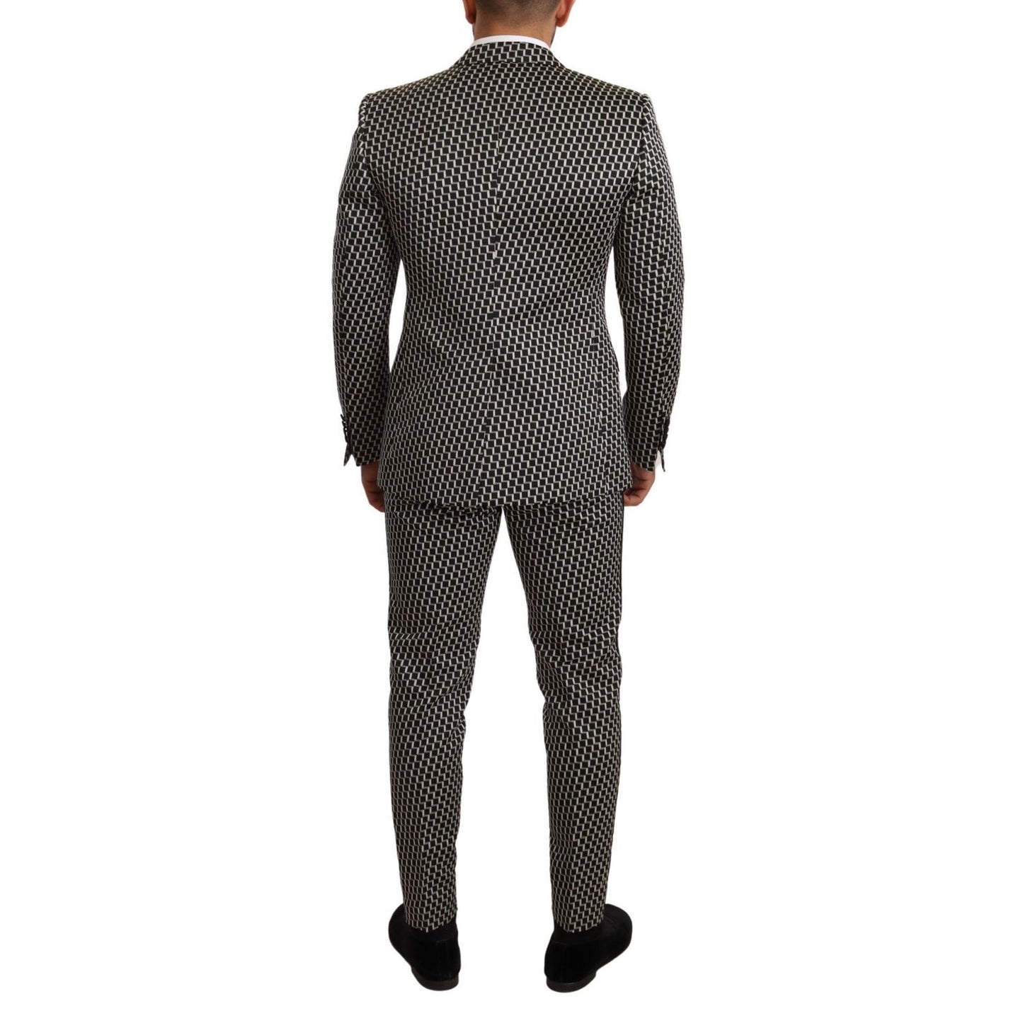 Dolce & Gabbana Dark Gray Check 3 Piece Set MARTINI Suit