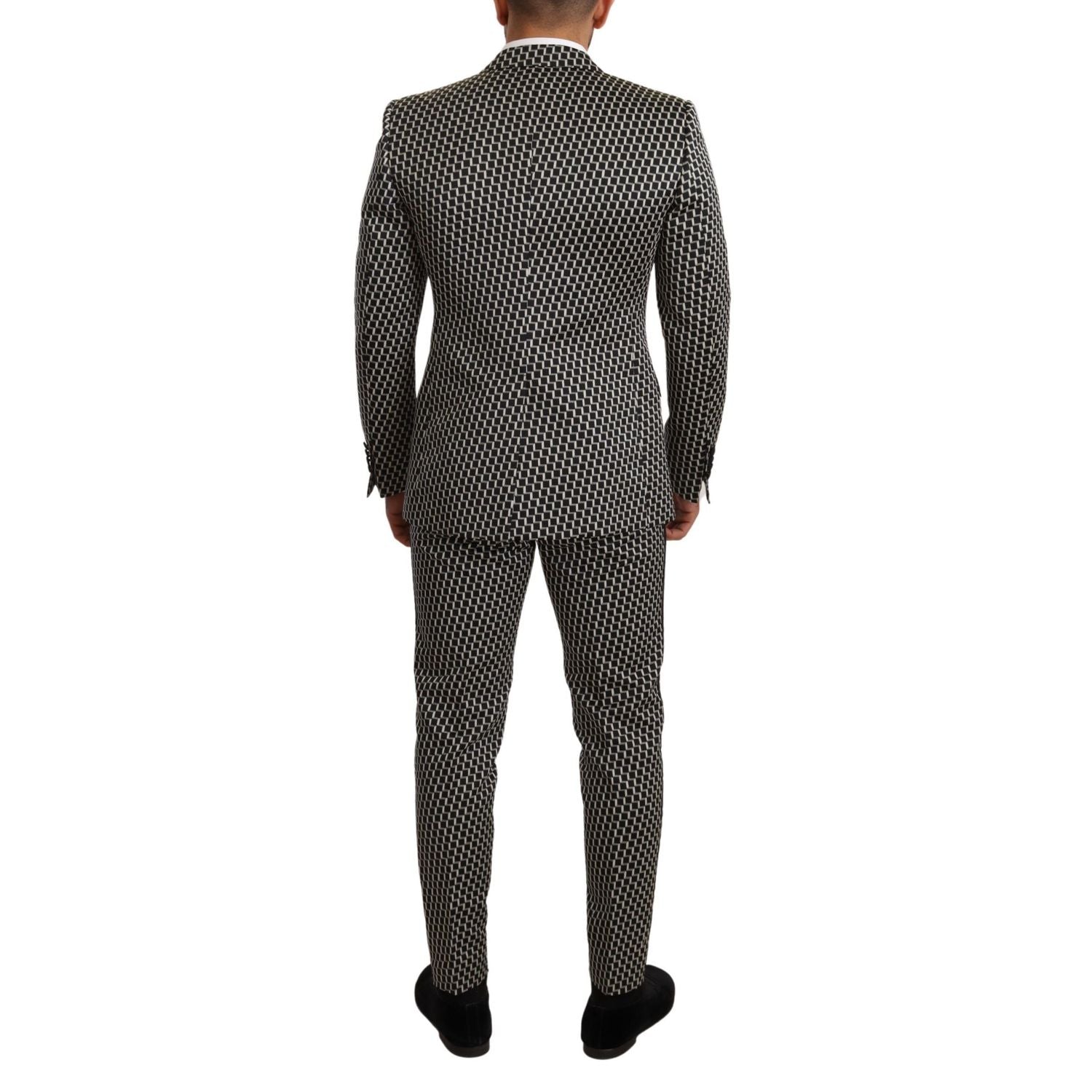 Dolce & Gabbana Dark Gray Check 3 Piece Set MARTINI Suit