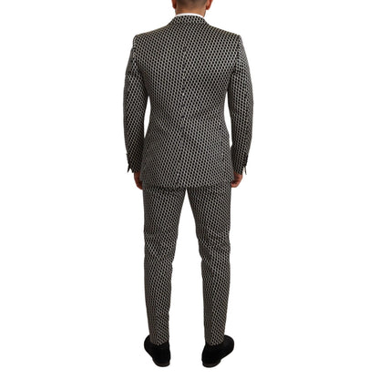 Dolce & Gabbana Dark Gray Check 3 Piece Set MARTINI Suit