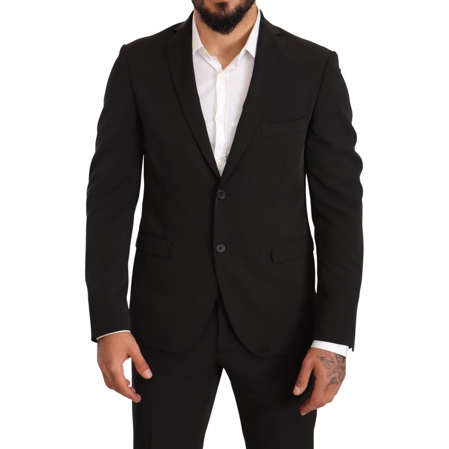 Elegant Black Slim Fit Two-Piece Suit