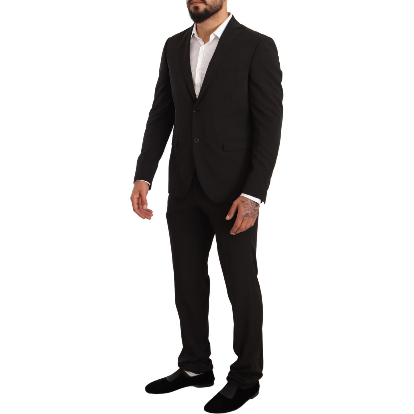 Elegant Black Slim Fit Two-Piece Suit