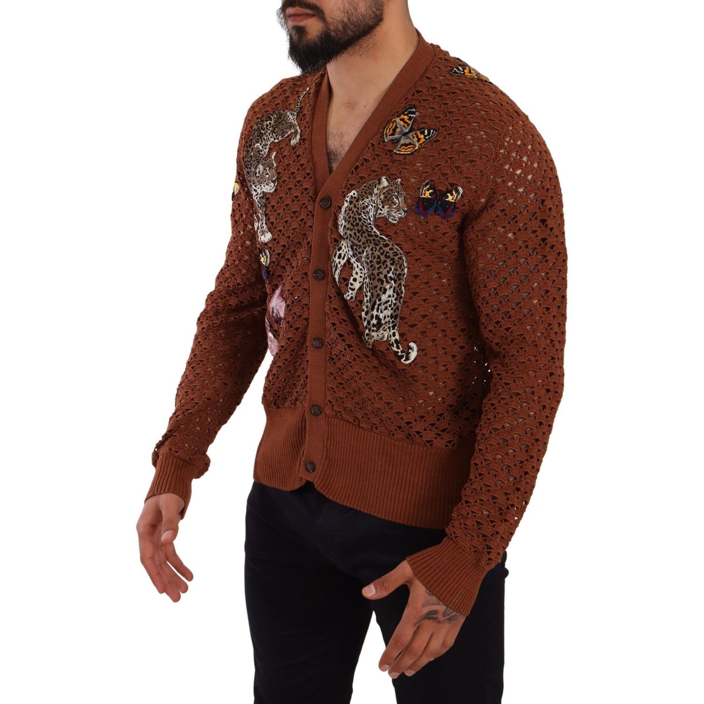 Refined Elegance Multicolor Embroidered Cardigan