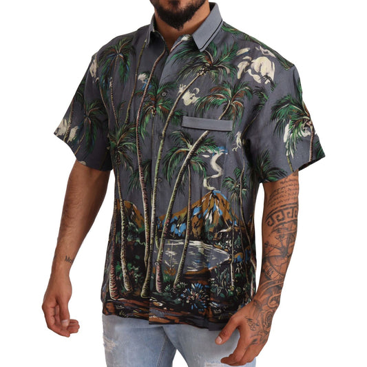 Tropical Elegance Linen Silk Men's Shirt