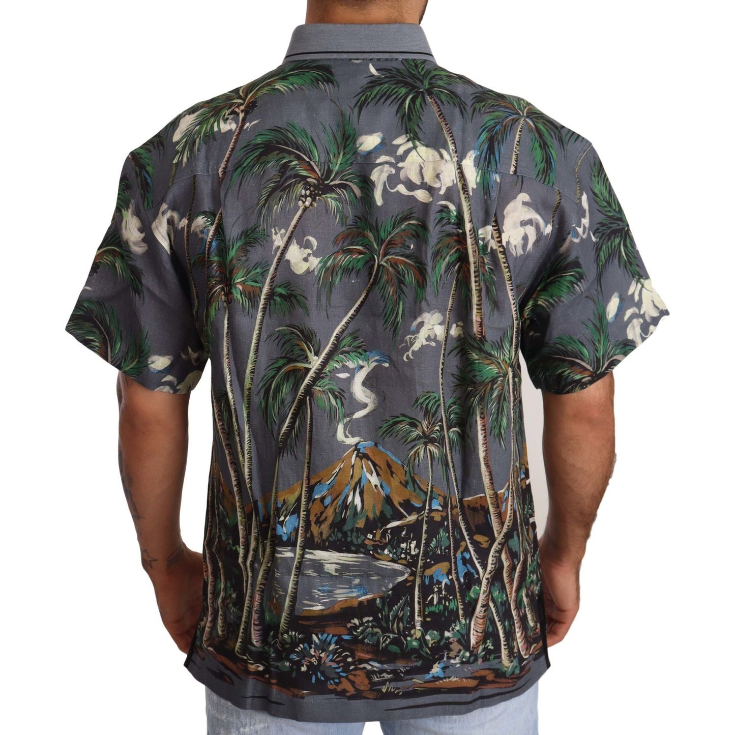 Tropical Elegance Linen Silk Men's Shirt