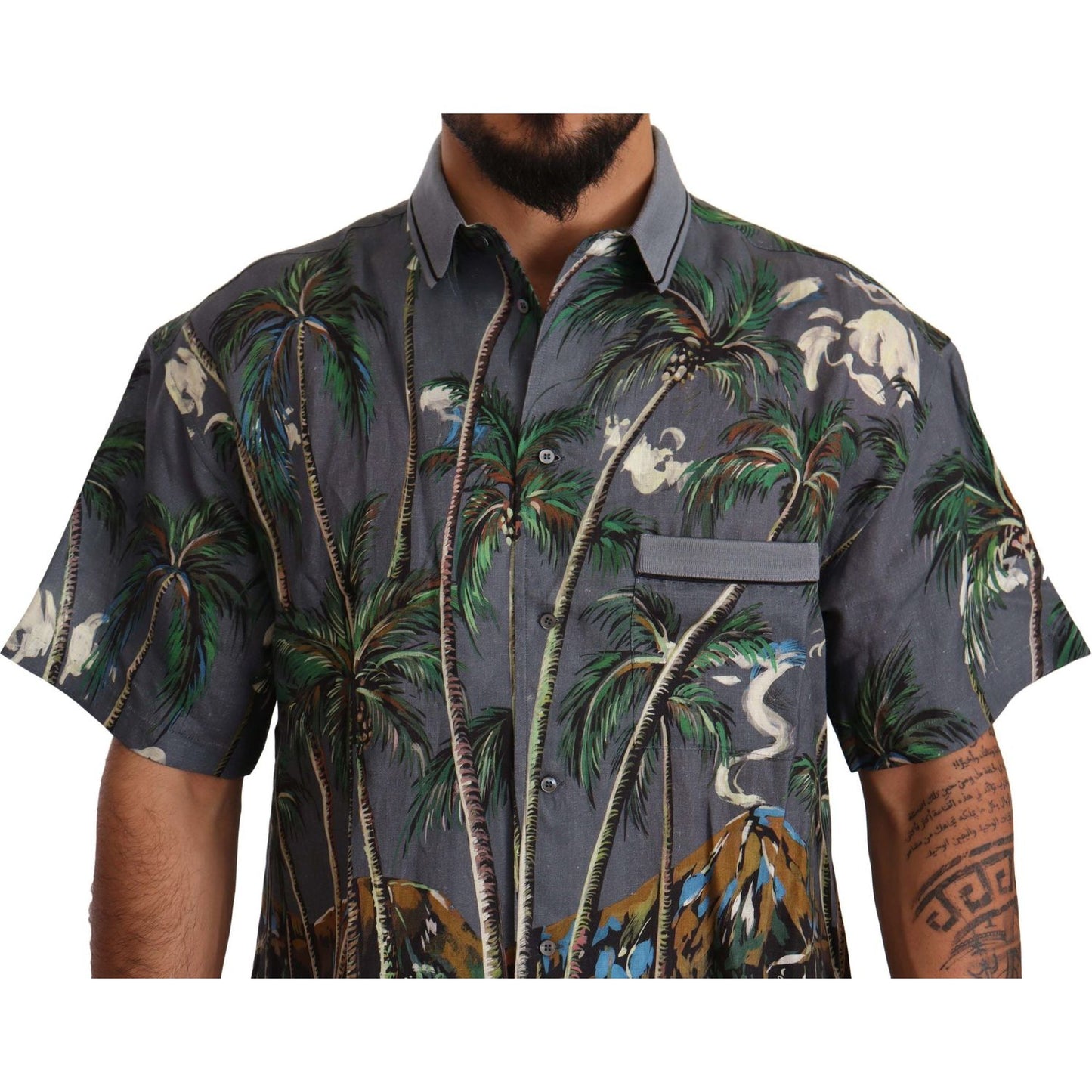 Tropical Elegance Linen Silk Men's Shirt