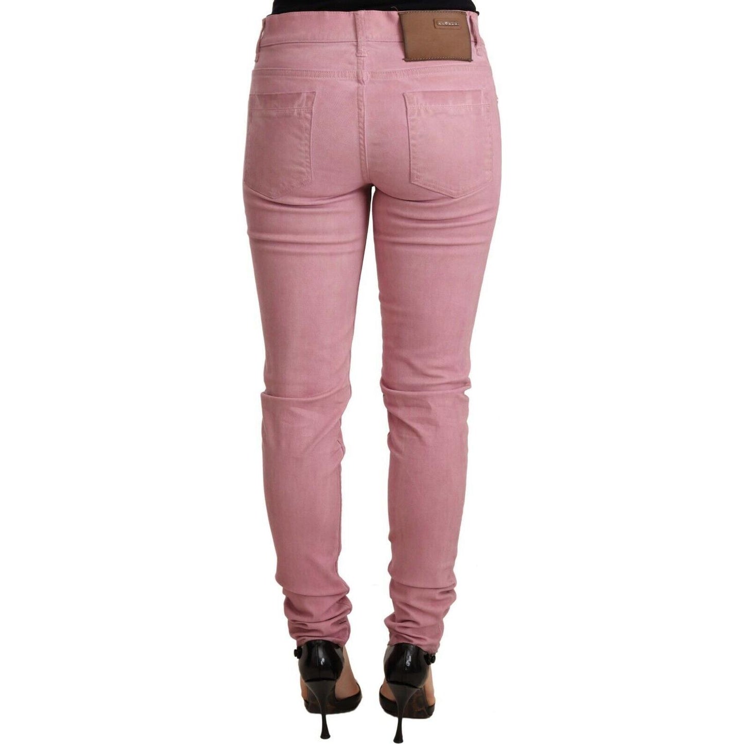 Elegant Slim Fit Pink Denim Jeans