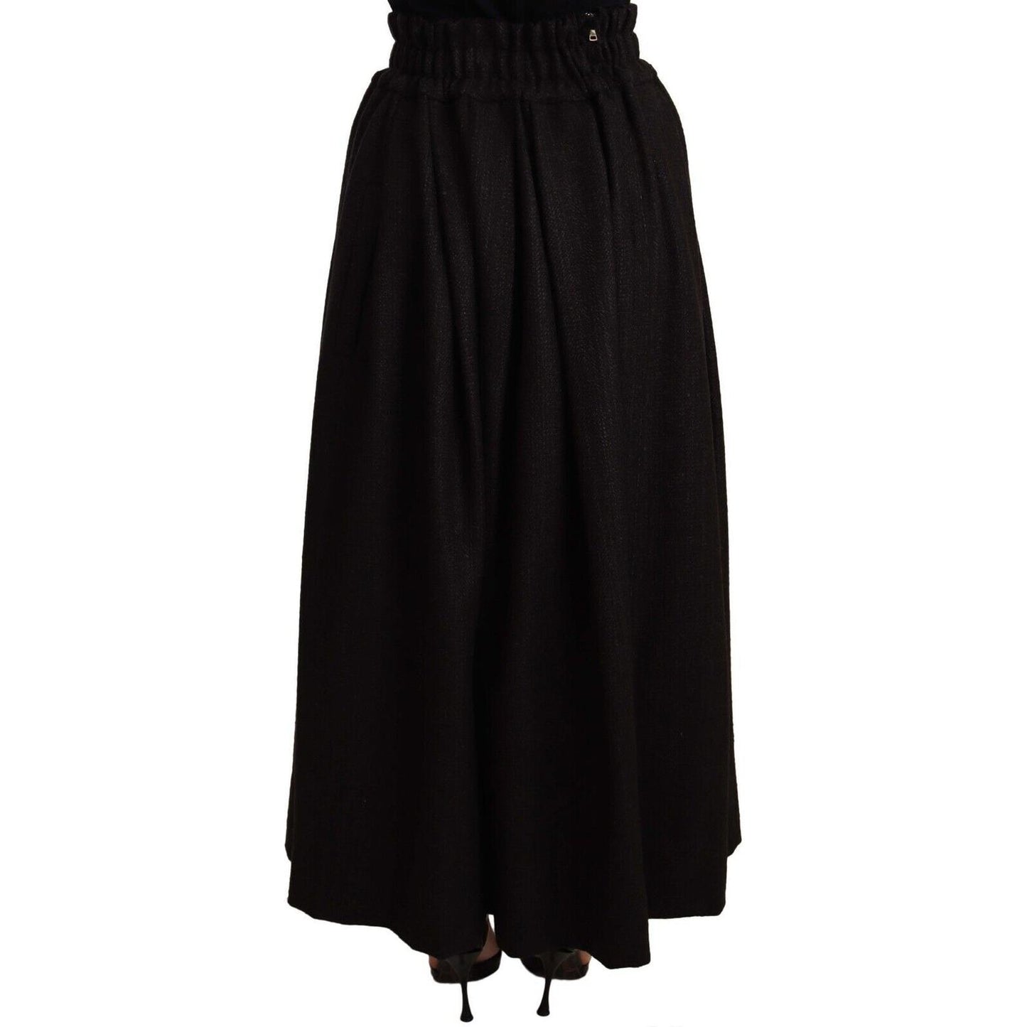 Elegant High Waist Maxi A-line Wool Skirt