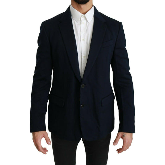 Elegant Slim Fit Dark Blue Men's Blazer