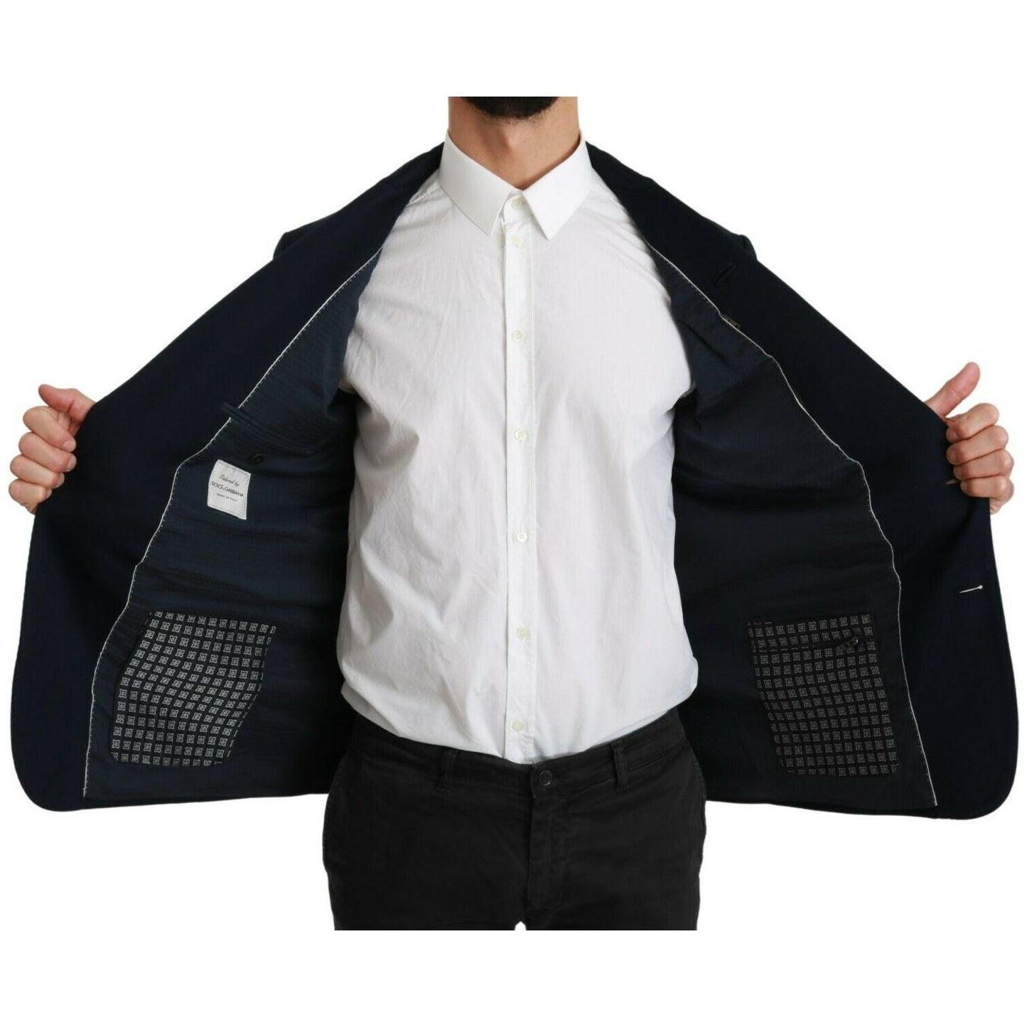 Elegant Slim Fit Dark Blue Men's Blazer