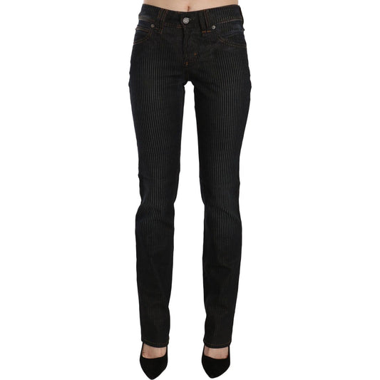 Elegant Black Slim Fit Corduroy Jeans