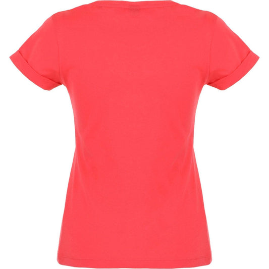 Chic Pink Cotton Logo Tee for Women