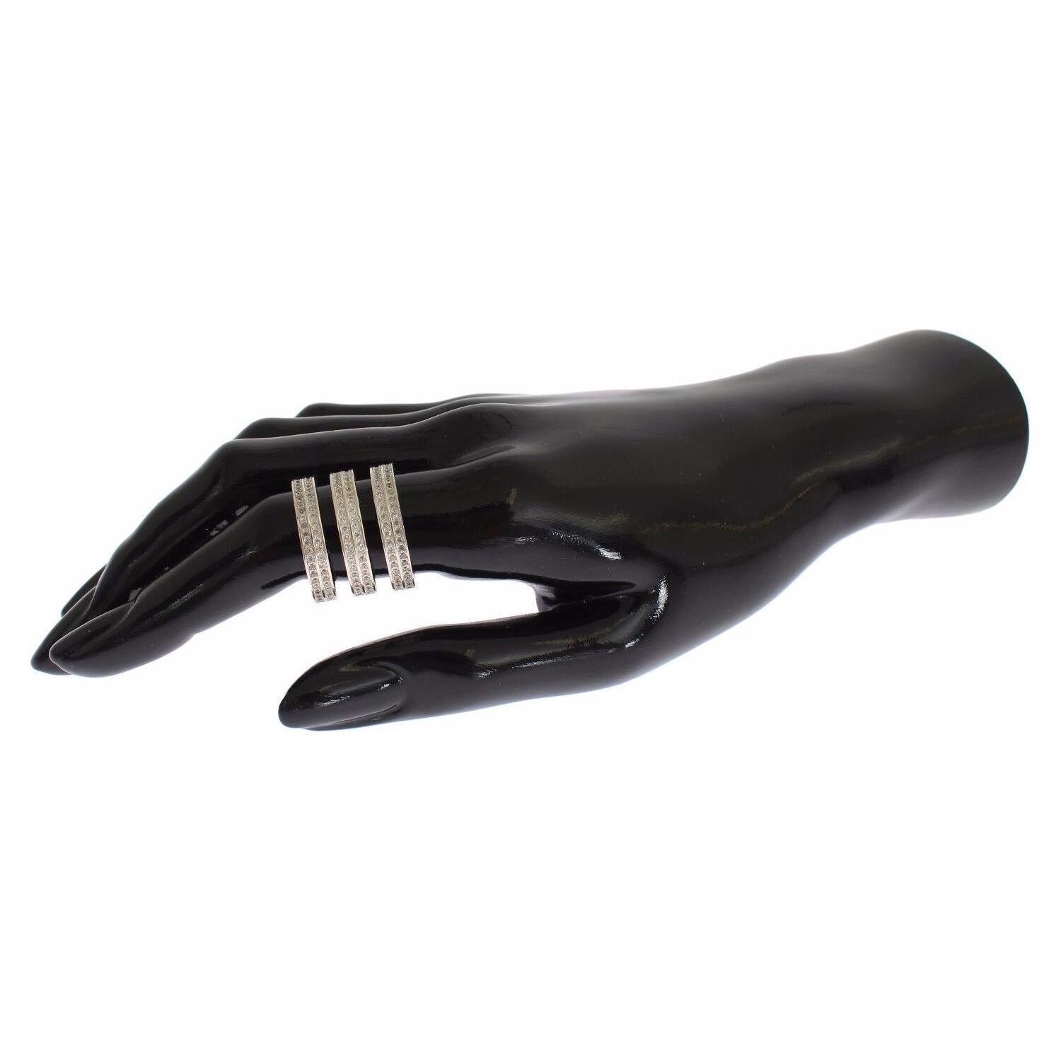 Nialaya Authentic Womens Clear CZ 925 Sterling Silver Ring