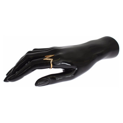 Nialaya Gold 925 Silver Womens Clear CZ 18K Ring