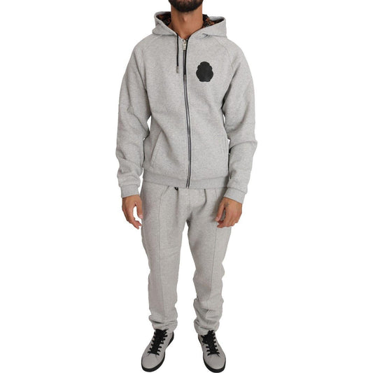 Elegant Gray Italian Cotton Sweatsuit