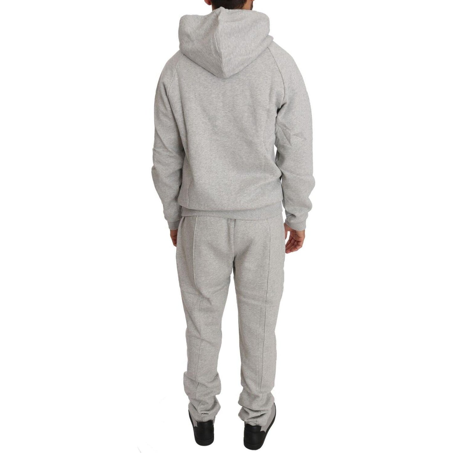 Elegant Gray Italian Cotton Sweatsuit