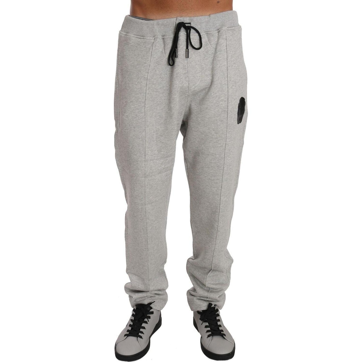 Elegant Gray Italian Cotton Sweatsuit