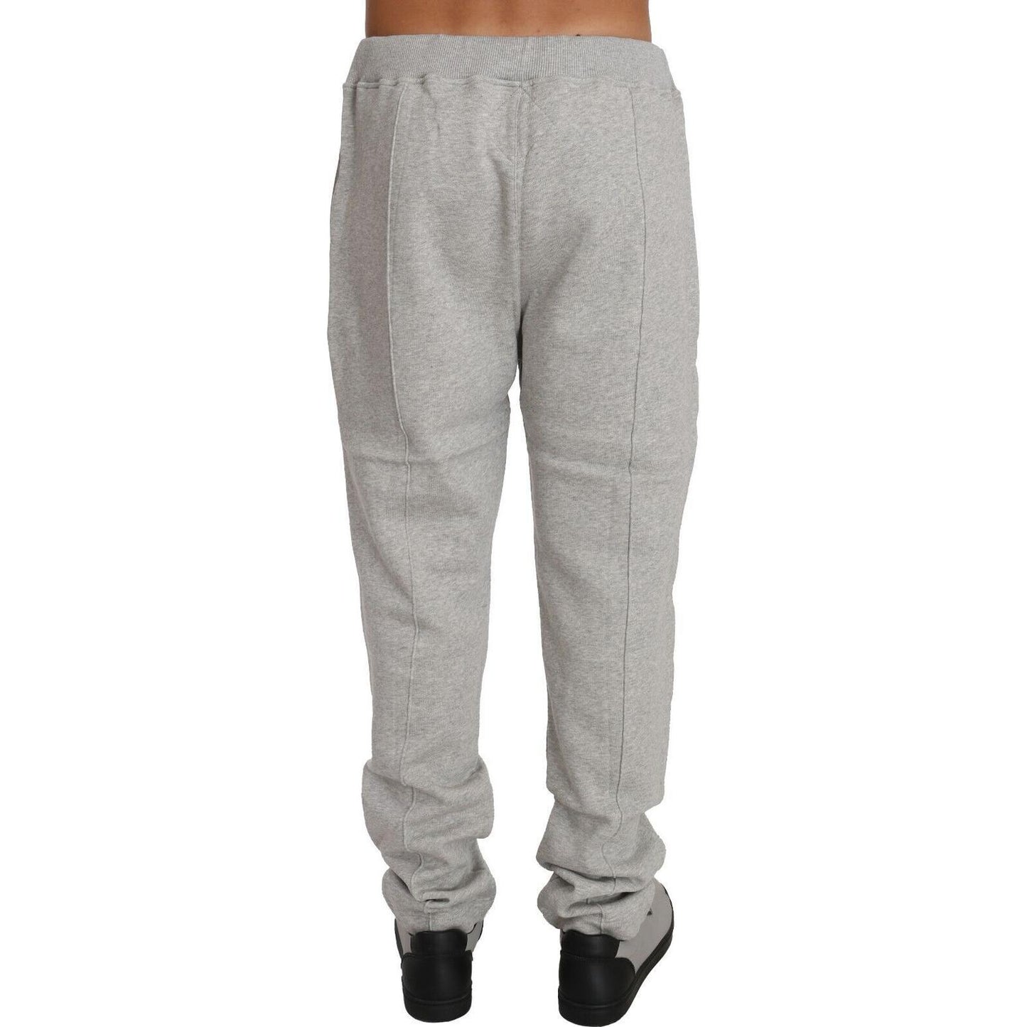 Elegant Gray Italian Cotton Sweatsuit