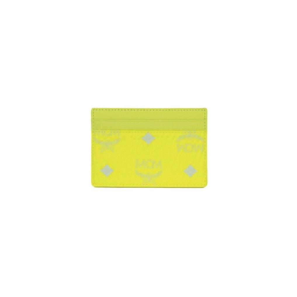 Spectrum Diamond Mini Neon Yellow Visetos Leather Card Case Holder Wallet