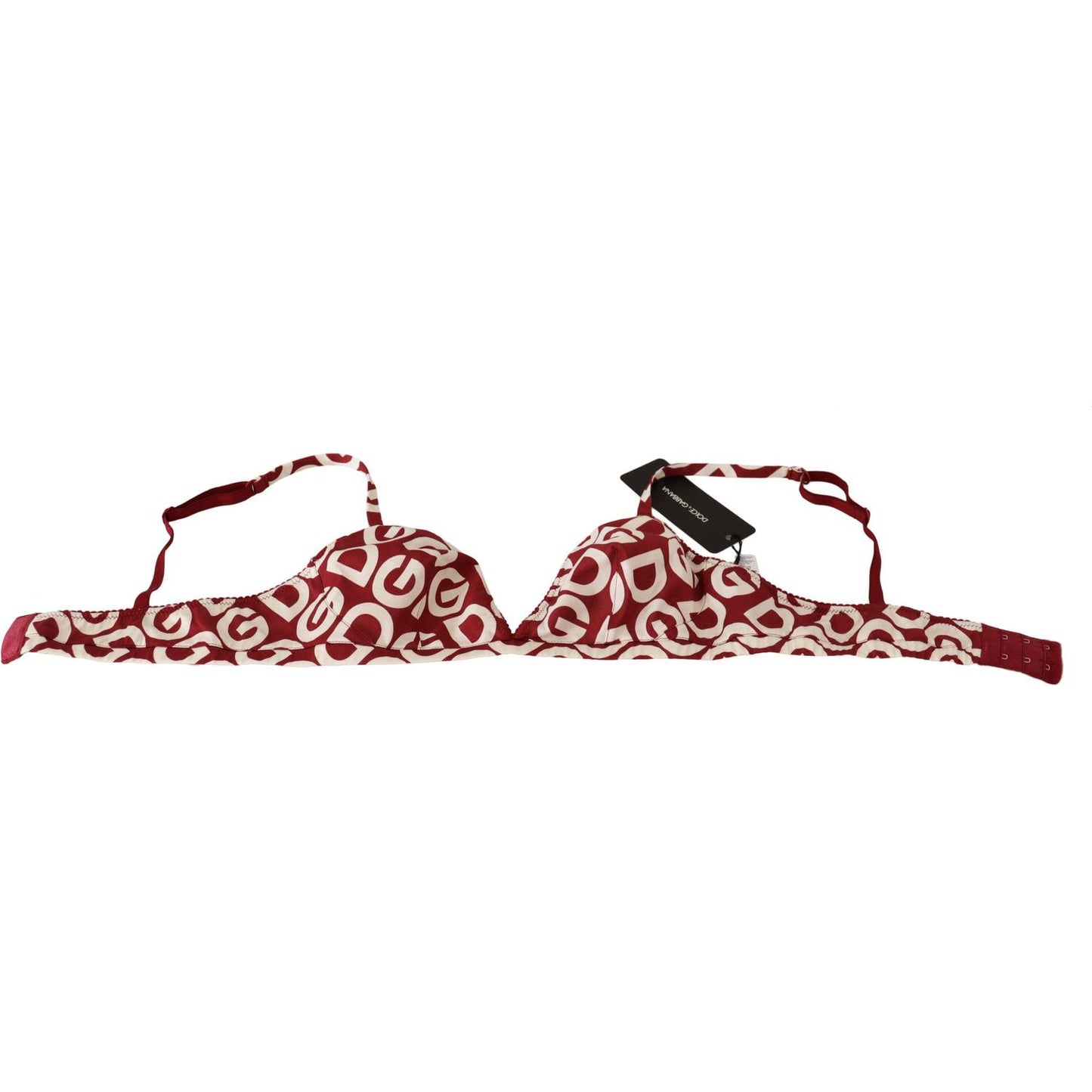 Red Cotton Logo Printed Designer Bra