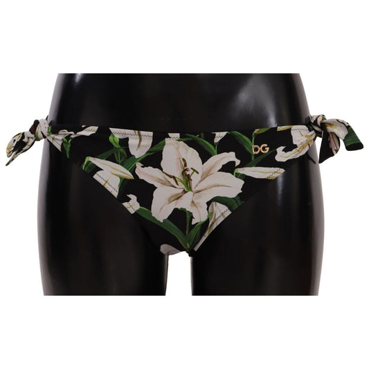 Dolce & Gabbana Elegant Lily-Print Bikini Bottom WOMAN SWIMWEAR Dolce & Gabbana