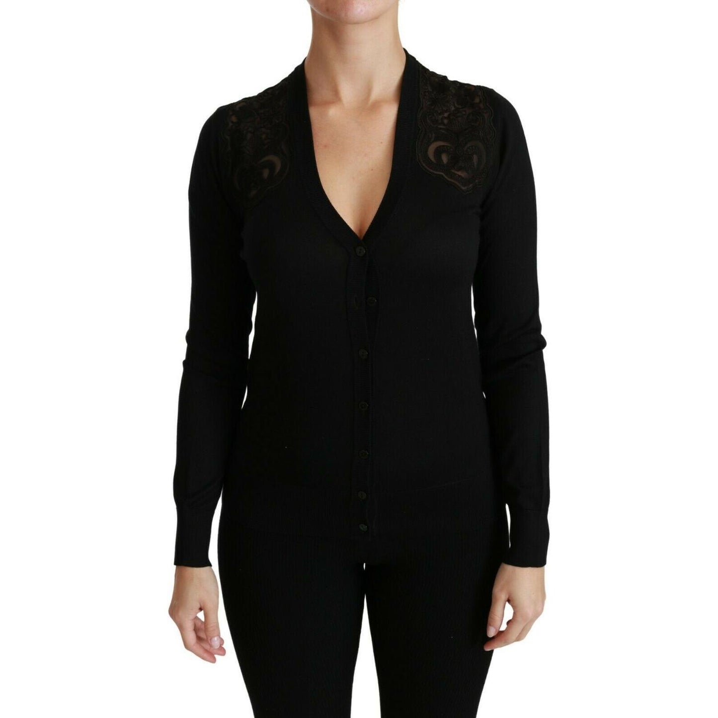 Alluring Silk Blend Lace Cardigan