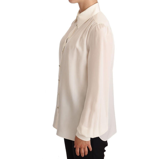 Elegant Silk Top in Off White