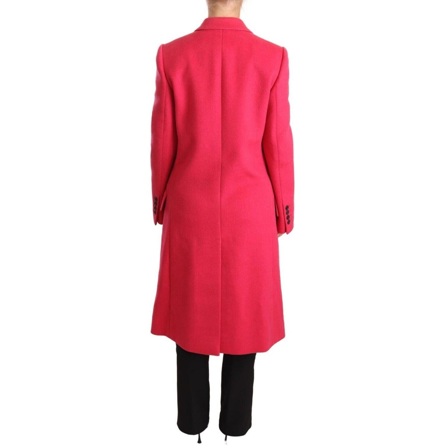 Elegant Pink Wool-Cashmere Coat