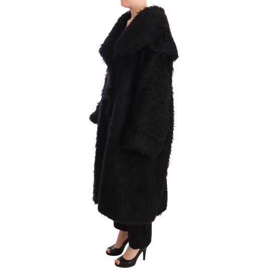 Sleek Runway Fur Cape Trench Jacket