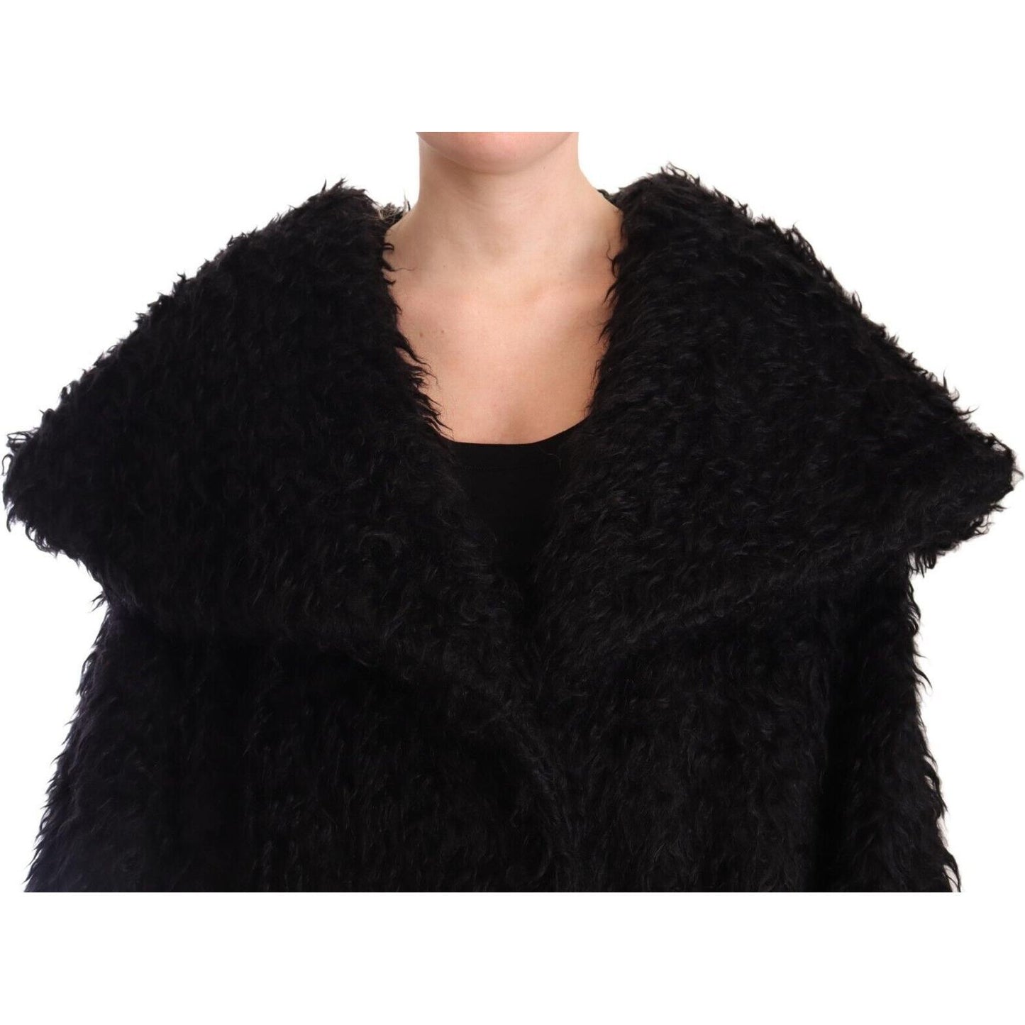 Sleek Runway Fur Cape Trench Jacket