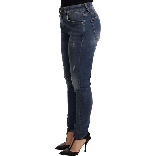 Elegant Slim-Fit Distressed Skinny Jeans