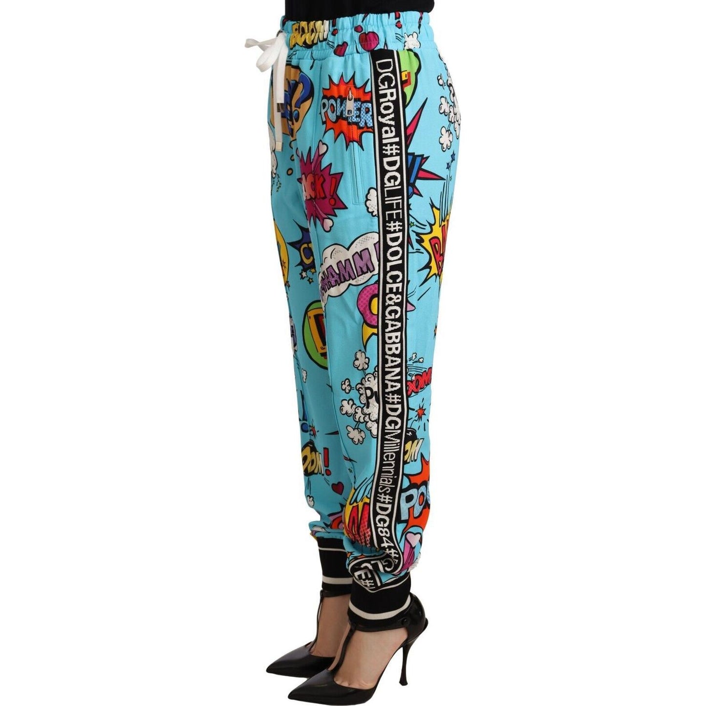 Chic Cartoon Print Knitted Jogger Pants