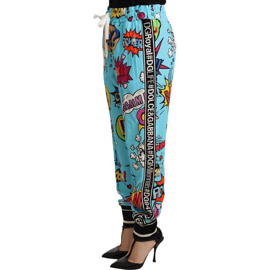 Chic Cartoon Print Knitted Jogger Pants