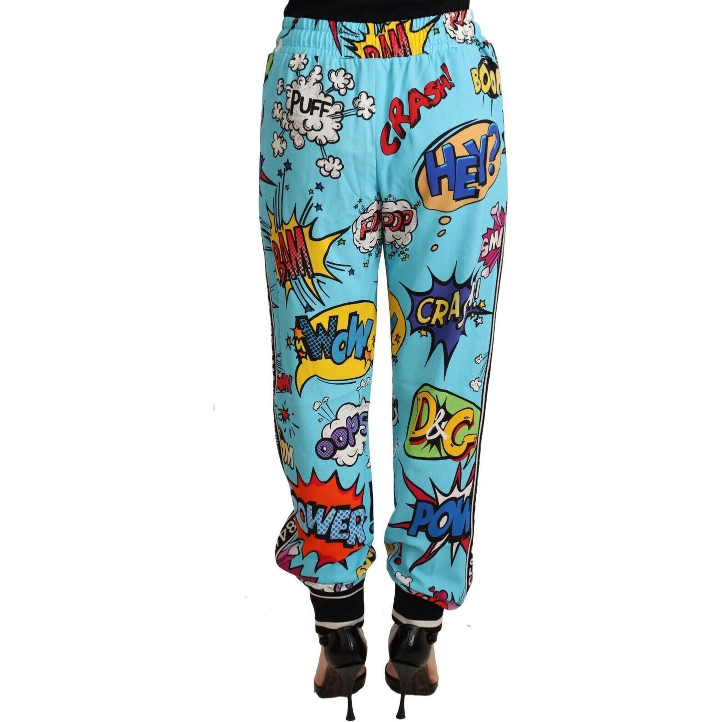 Chic Cartoon Print Knitted Jogger Pants